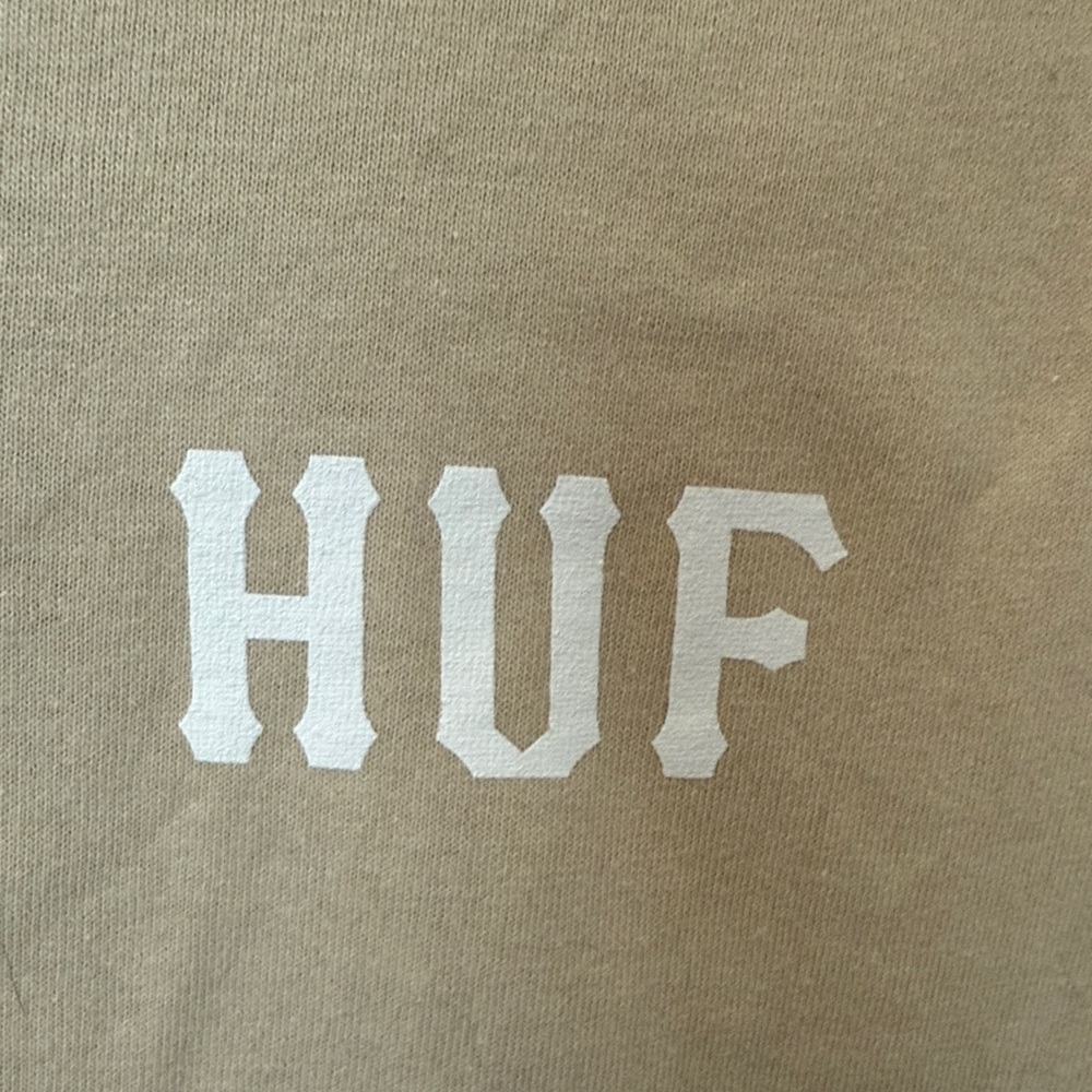 HUF Beige Cotton Tee - Picture 3 of 4